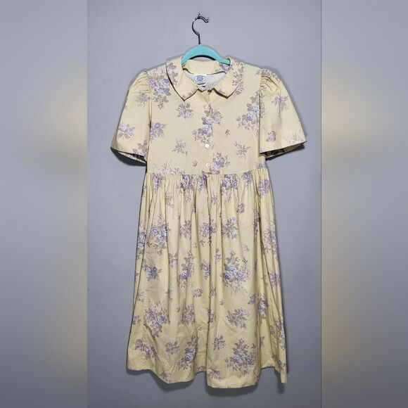Laura Ashley Dresses & Skirts - LAURA ASHLEY Vintage Midi Dress Size 100% Cotton Cottagecore Prairie Floral